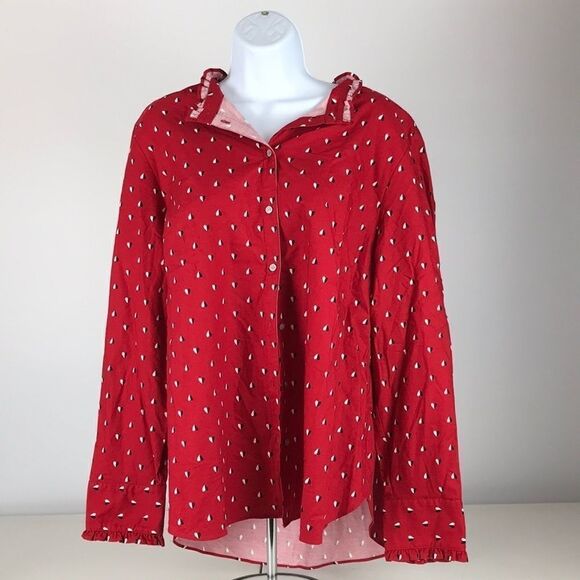 Charter Club Printed Ruffle-Trim Top - Picture 2 of 4